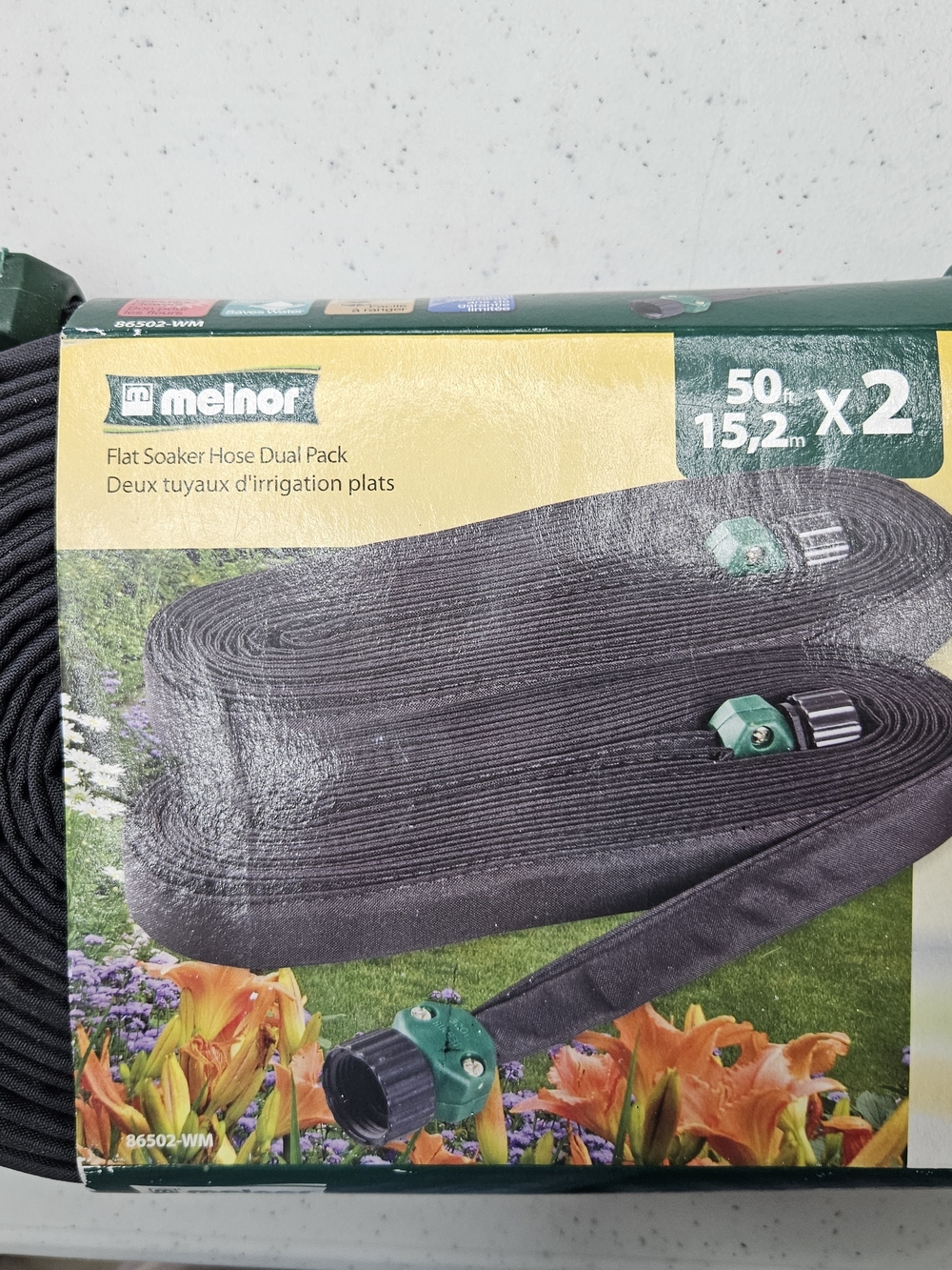 2pk Flat Soaker Garden Hoses By Melnor 5/8 “ x 50  Black Water Roots Directly